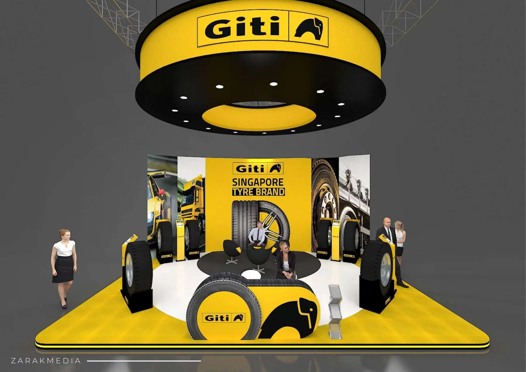 3D exhibition stand design concept for Giti